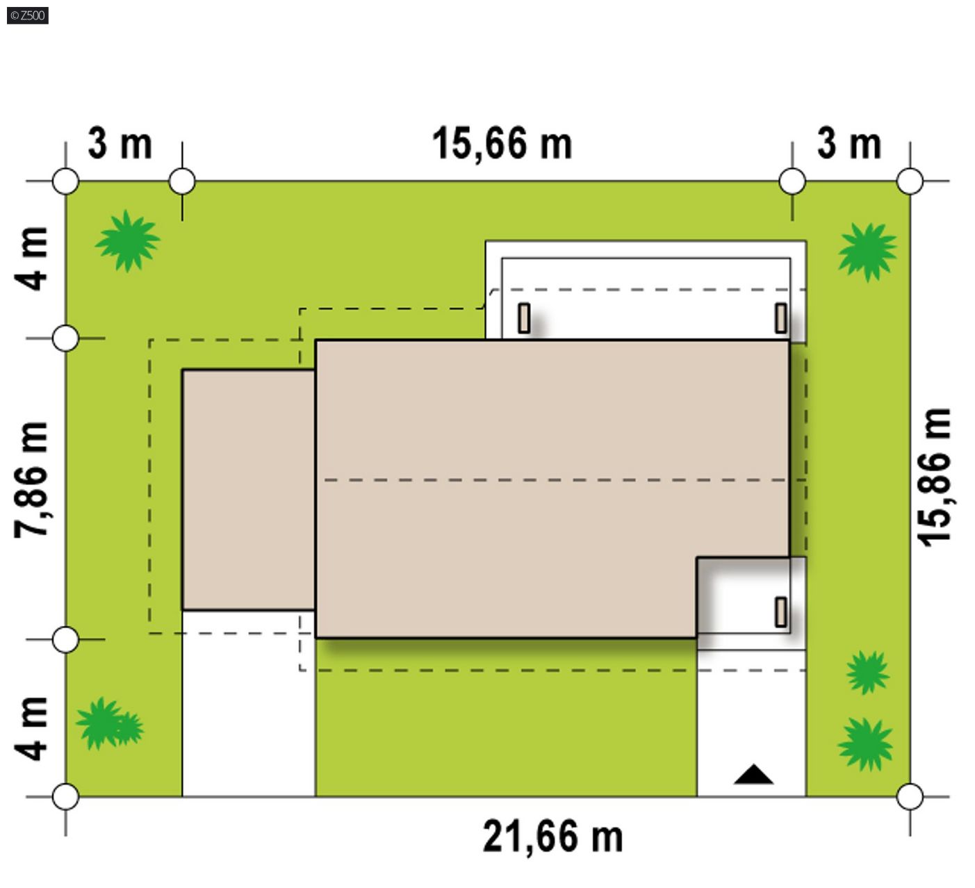 Mājas projekts  - Vienstāva māja ar garāžu - Z87 GL