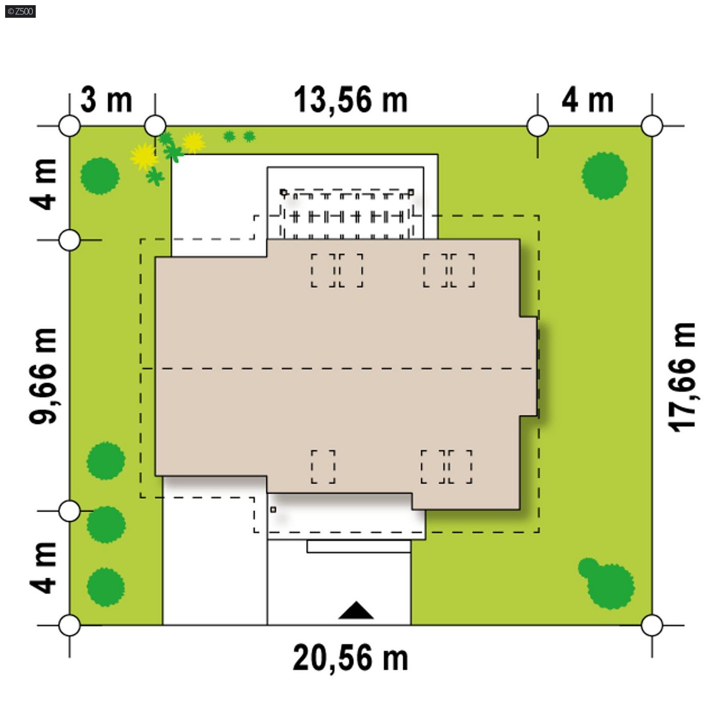 Mājas projekts  - Neliela dzīvojamā māja ar garāžu - Z114