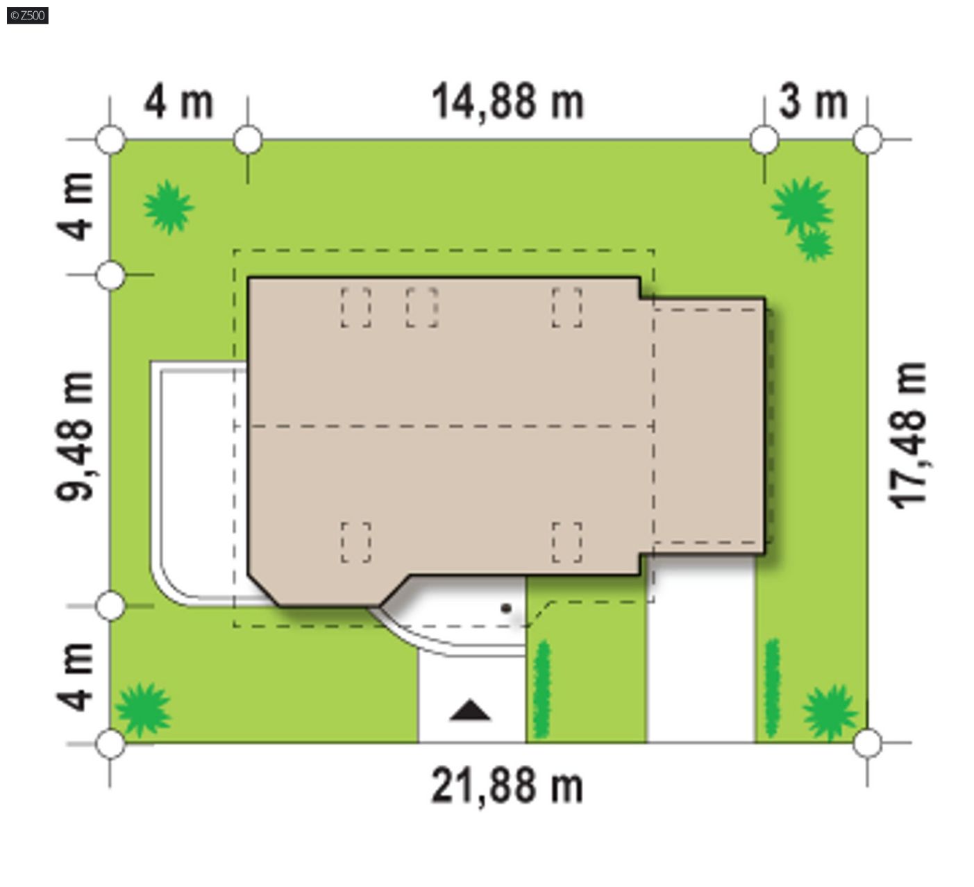 Mājas projekts  - Neliela dzīvojamā māja ar mansardu - Z117
