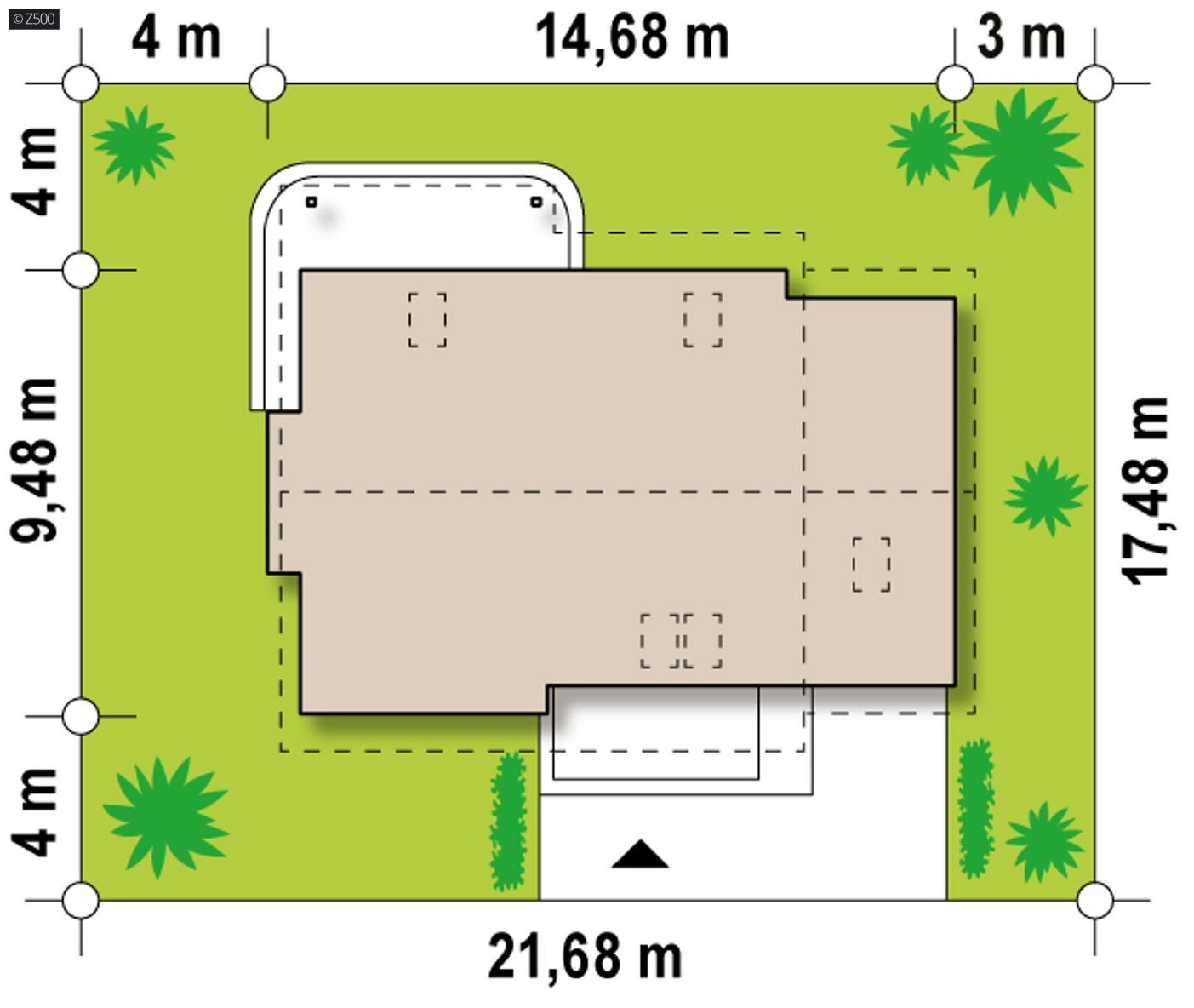 Mājas projekts  - Modernas mājas projekts ar mansardu - Z120