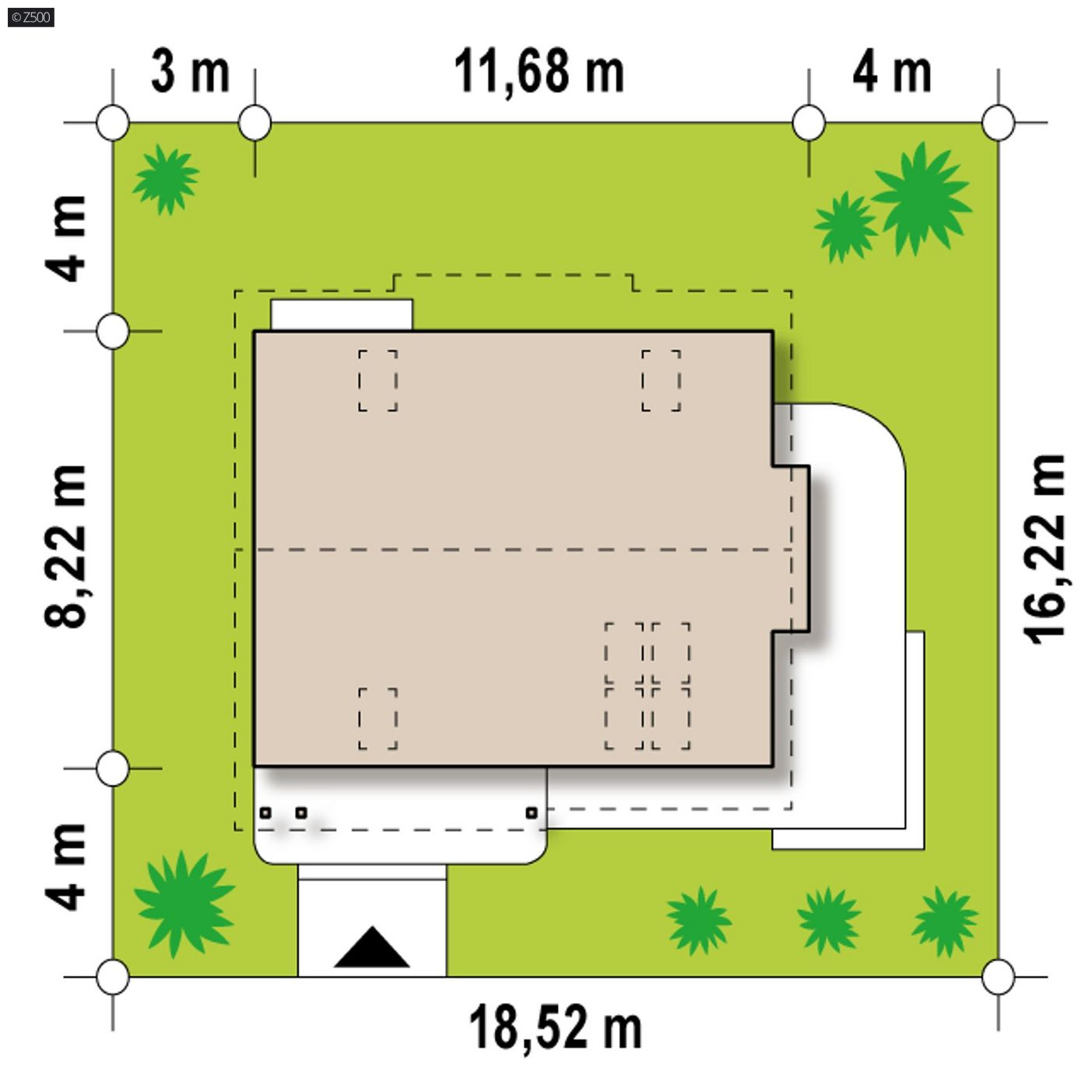 Mājas projekts  - Neliela dzīvojamā māja ar mansardu un terasi - Z113 D