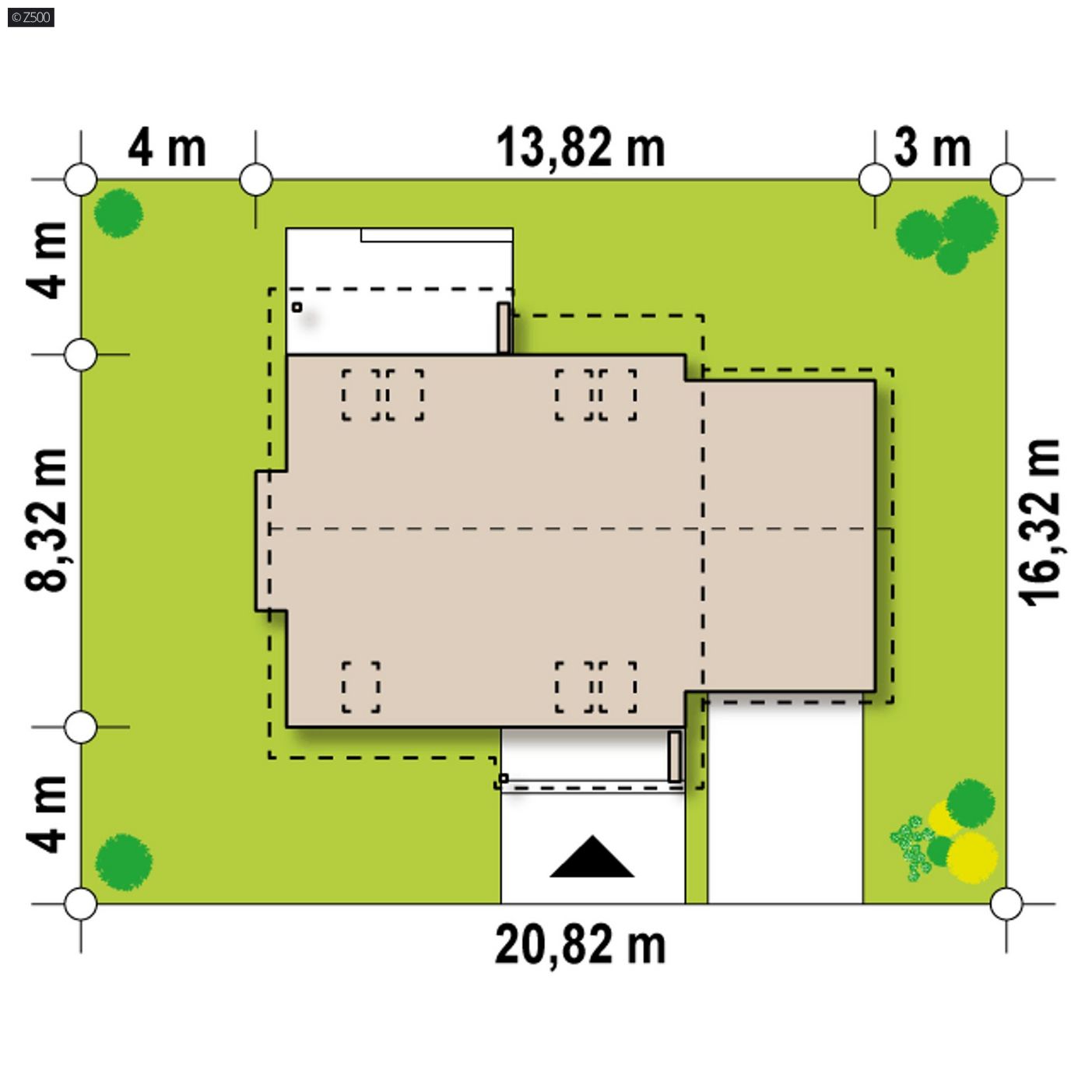 Mājas projekts  - Nelielas mājas projekts ar mansardu un garāžu - Z102 D GP