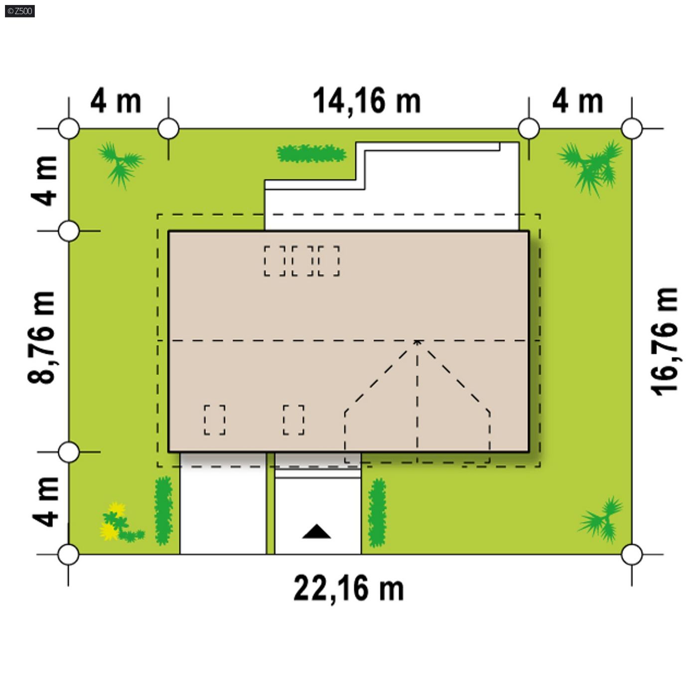 Mājas projekts  - Divstāvu dzīvojamā māja ar garāžu - Z122