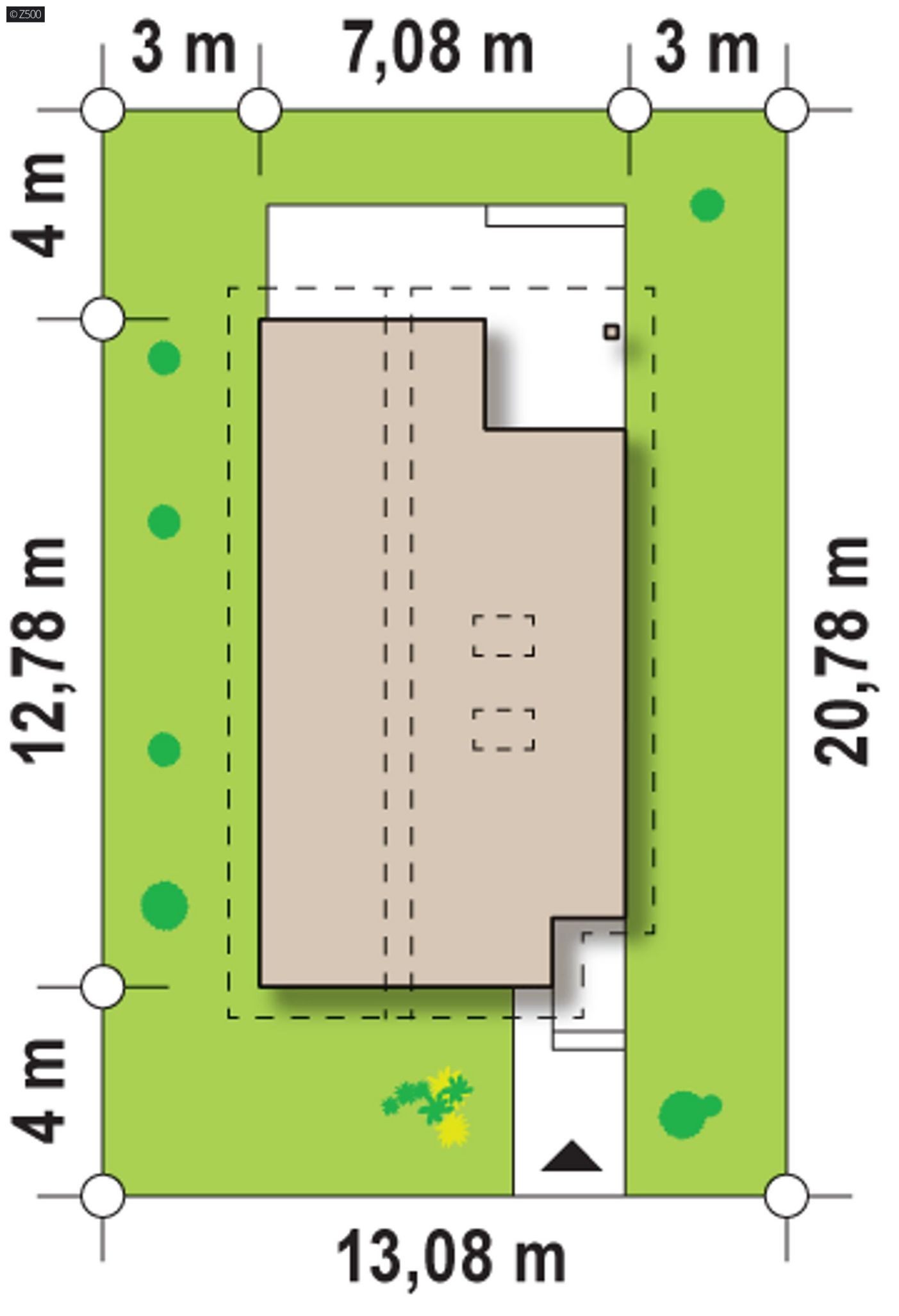 Mājas projekts  - Plašas divstāvu dzīvojamās mājas projekts ar balkonu - Z137