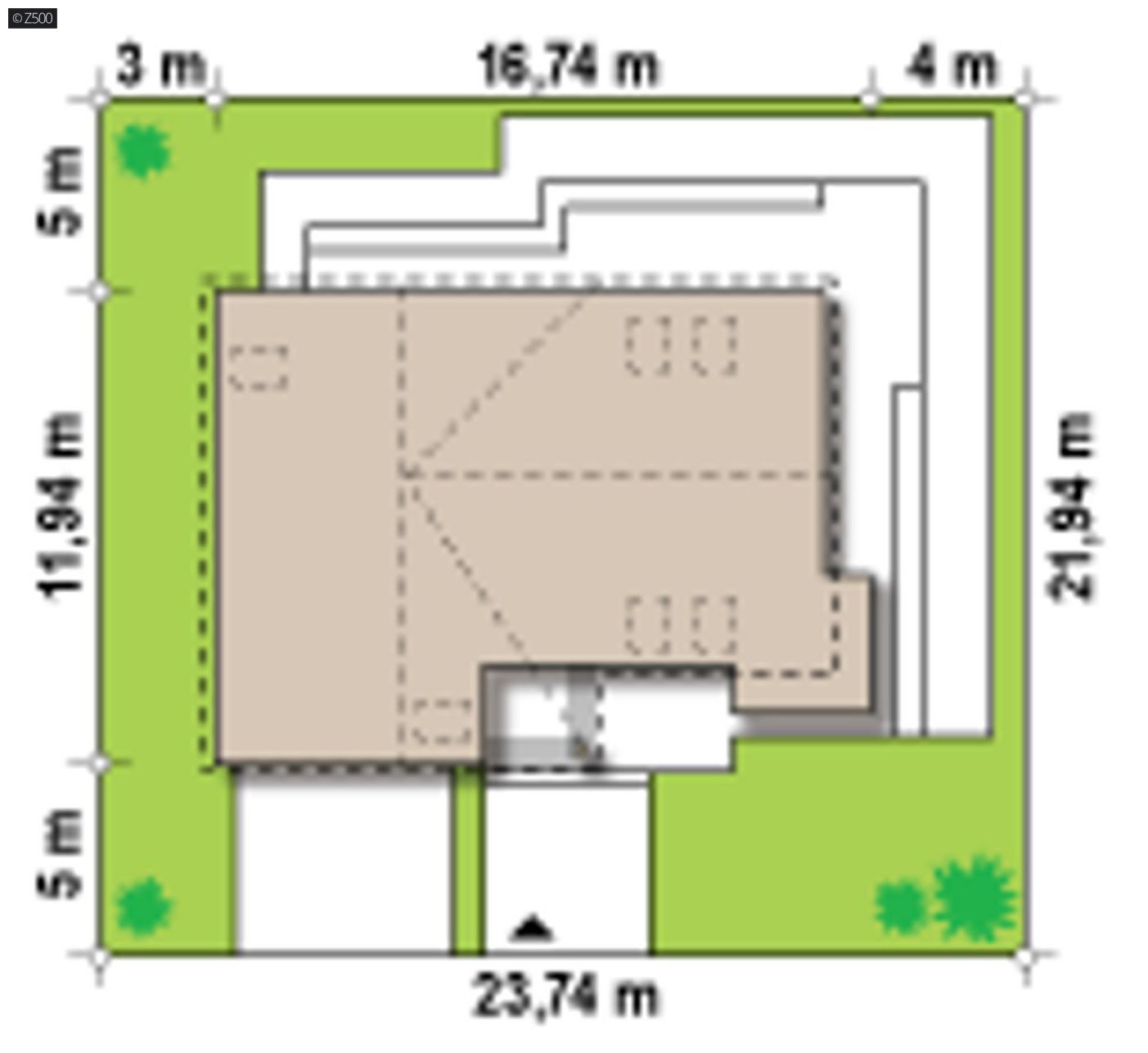 Mājas projekts  - Modernas mājas projekts ar mansardu un garāžu - Z138