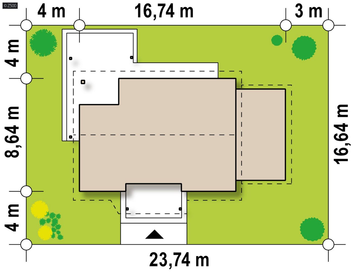 Mājas projekts  - Nelielas mājas projekts ar garāžu - Z136 GP