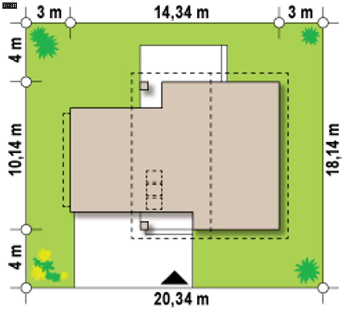 Mājas projekts  - Neliela dzīvojamā māja ar garāžu - Z134 GL