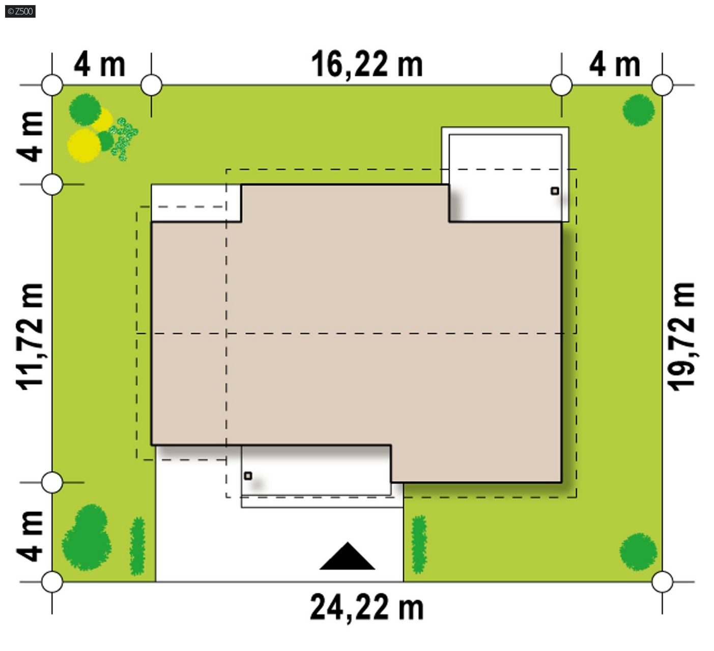 Mājas projekts  - Vienstāvu mājas projekts ar garāžu - Z131 D
