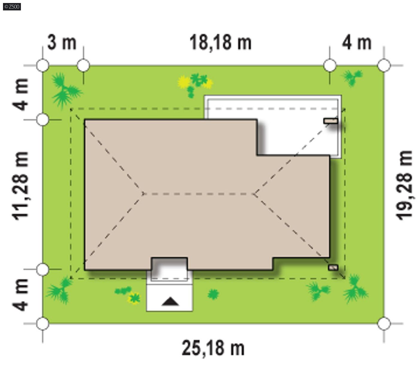 Mājas projekts  - Vienstāvu dzīvojamās mājas projekts - Z123 D