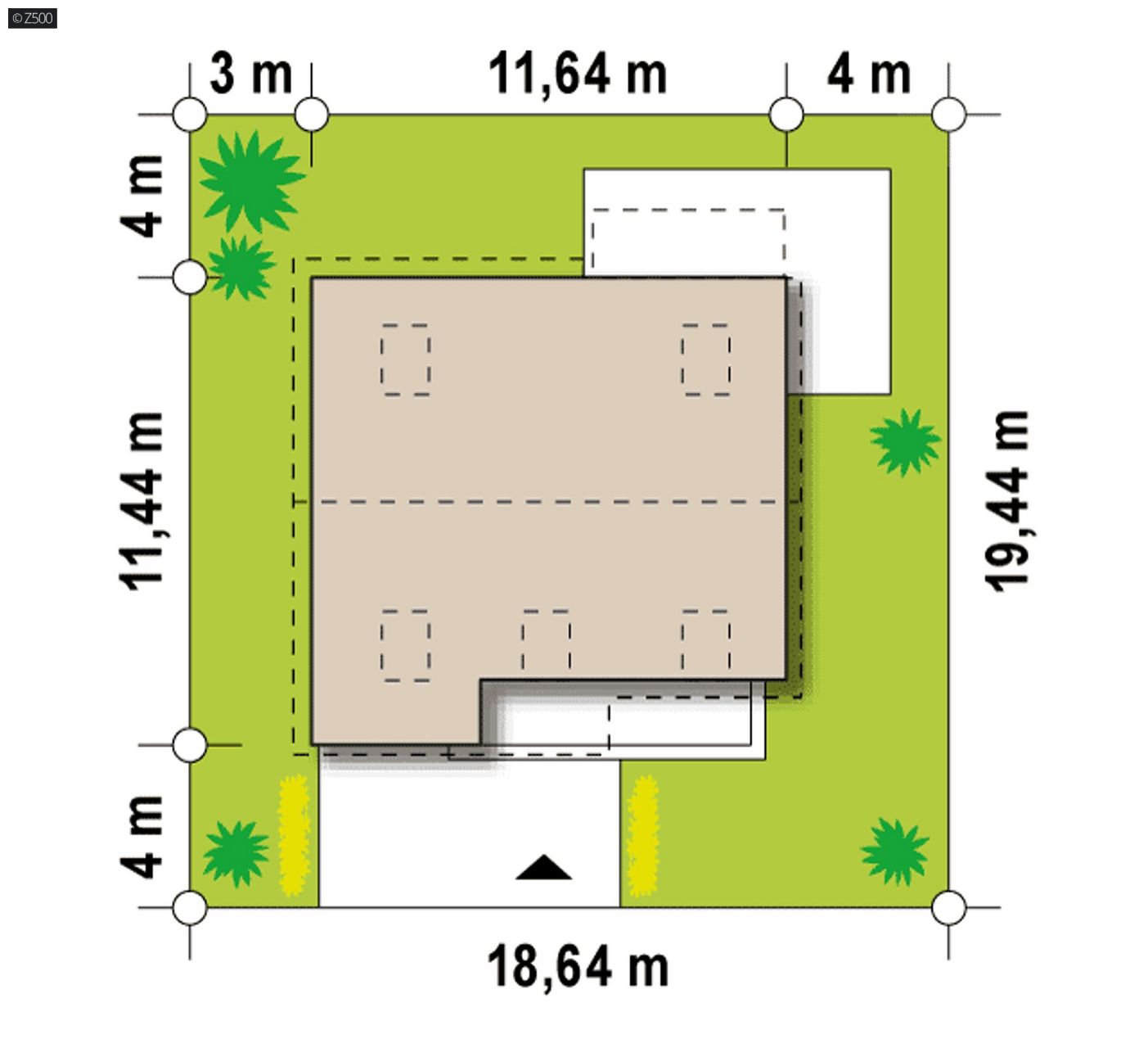 Mājas projekts  - Mājas projekts ar mansardu un garāžu - Z148
