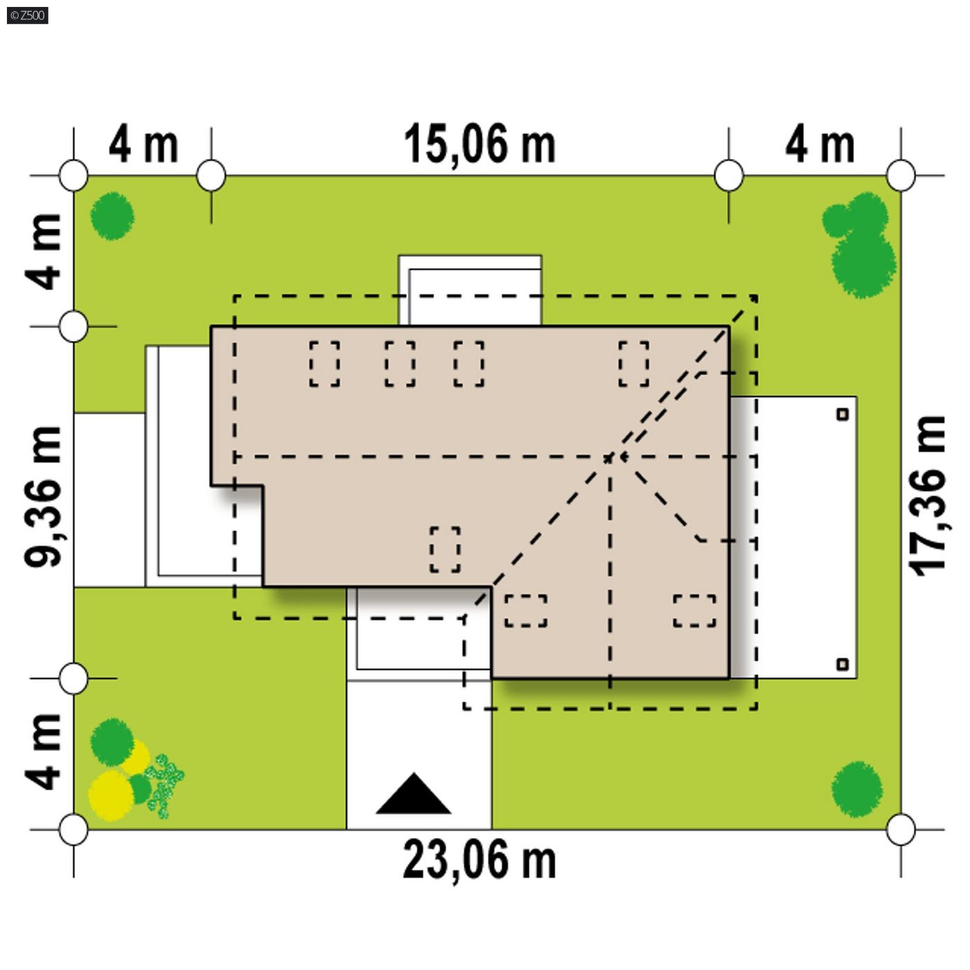 Mājas projekts  - Plašas divstāvu mājas projekts - Z150