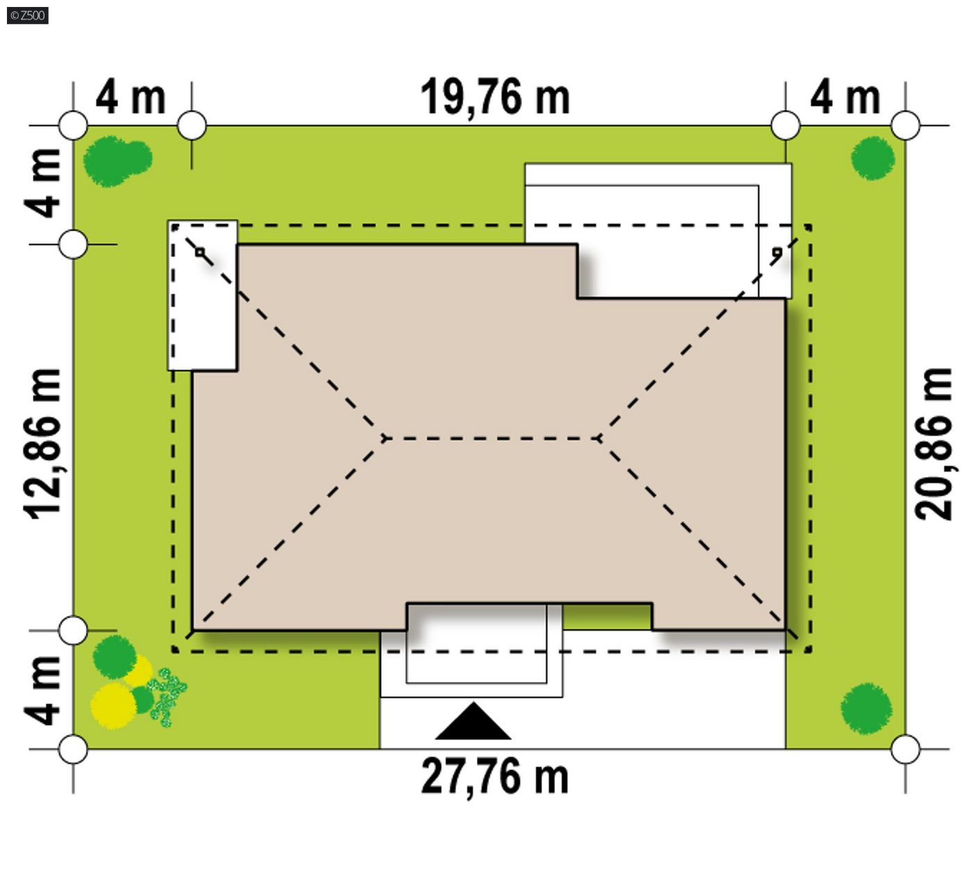 Mājas projekts  - Mājas projekts ar mansardu un garāžu - Z153