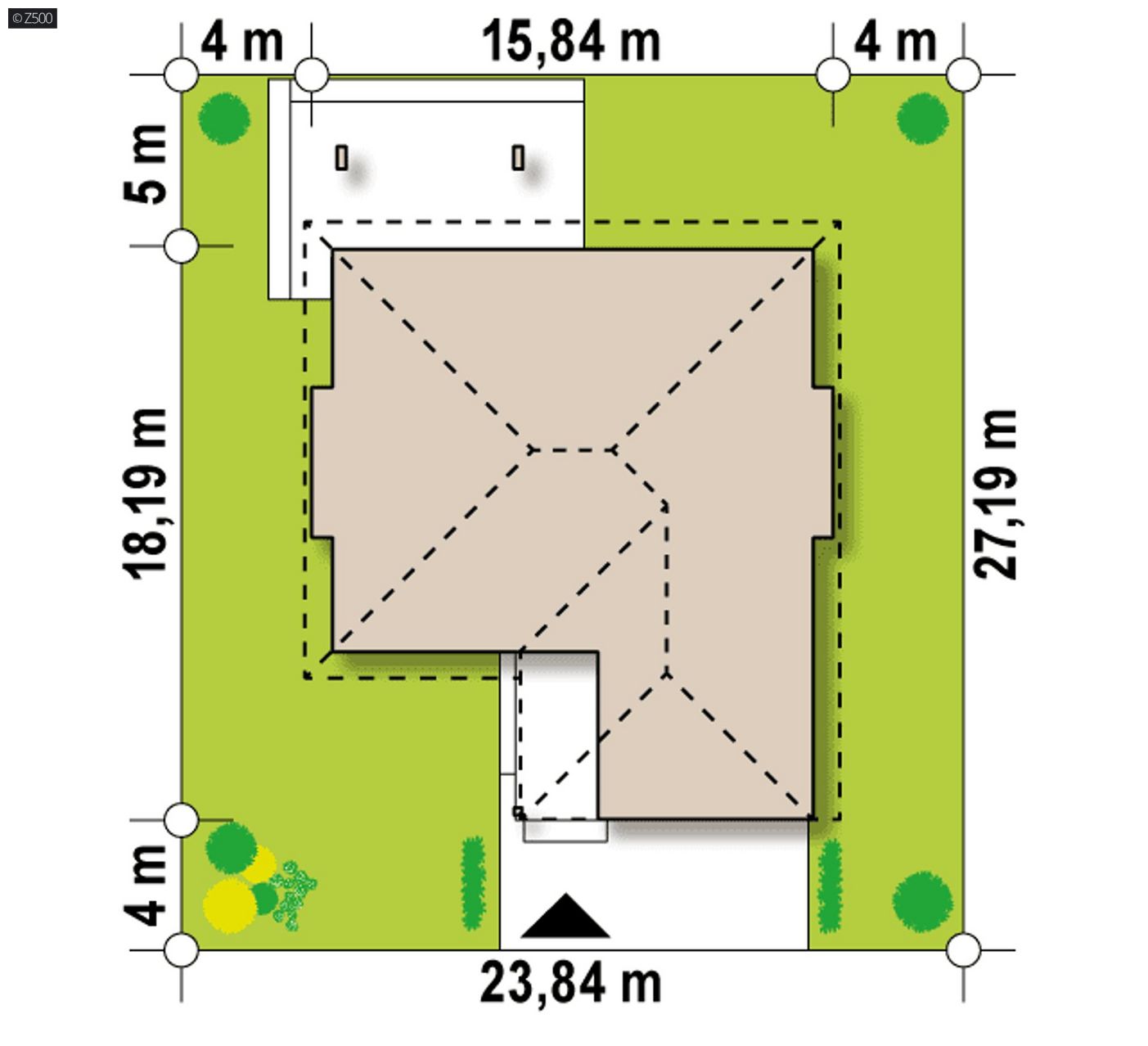 Mājas projekts  - Modernas vienstāvu mājas projekts - Z158