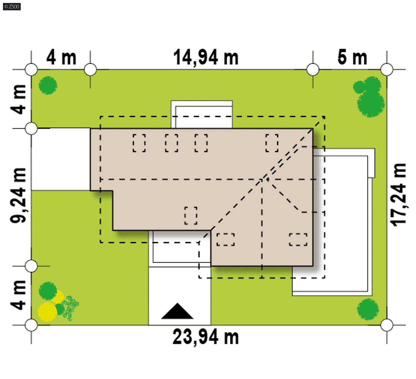 Mājas projekts  - Plašas divstāvu mājas projekts ar garāžu - Z150 GL