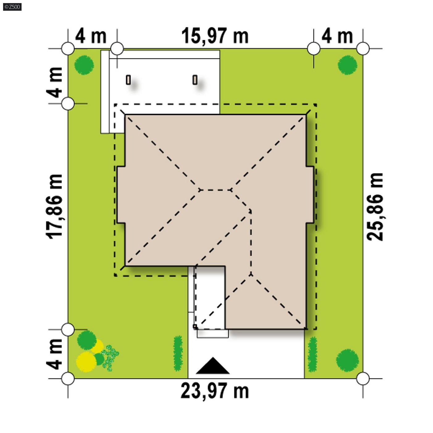 Mājas projekts  - Modernas vienstāvu mājas projekts - Z158 D