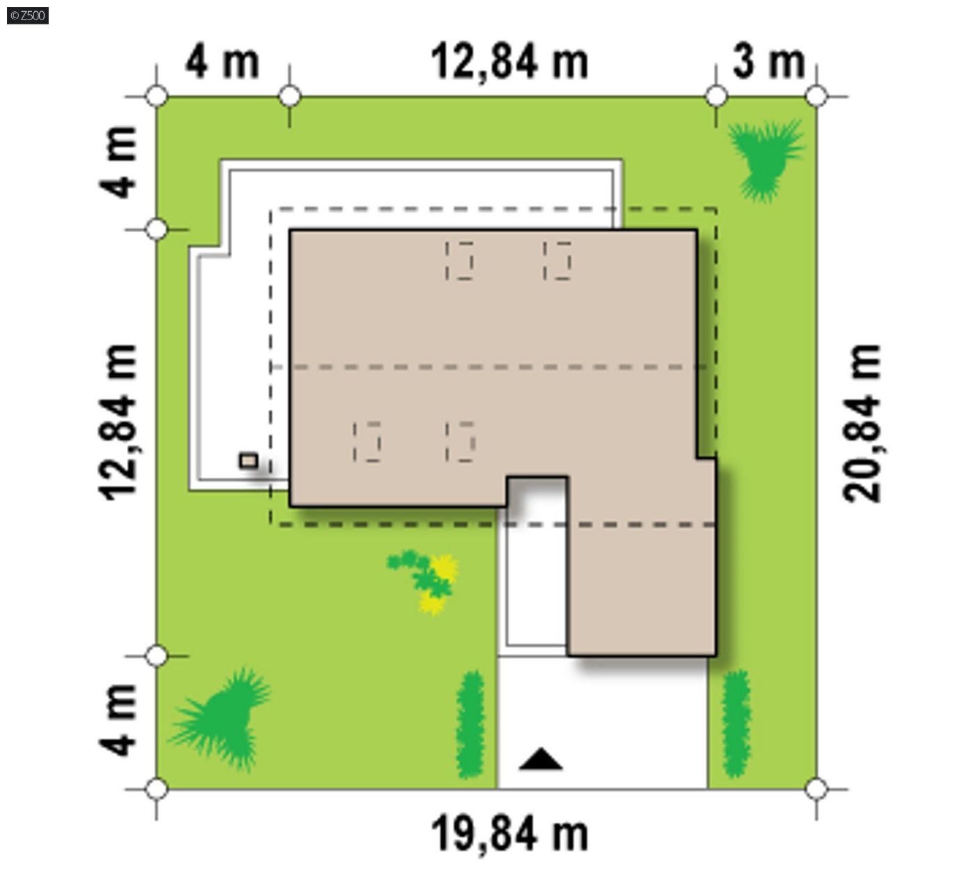 Mājas projekts  - Modernas mājas projekts ar mansardu un garāžu - Z168