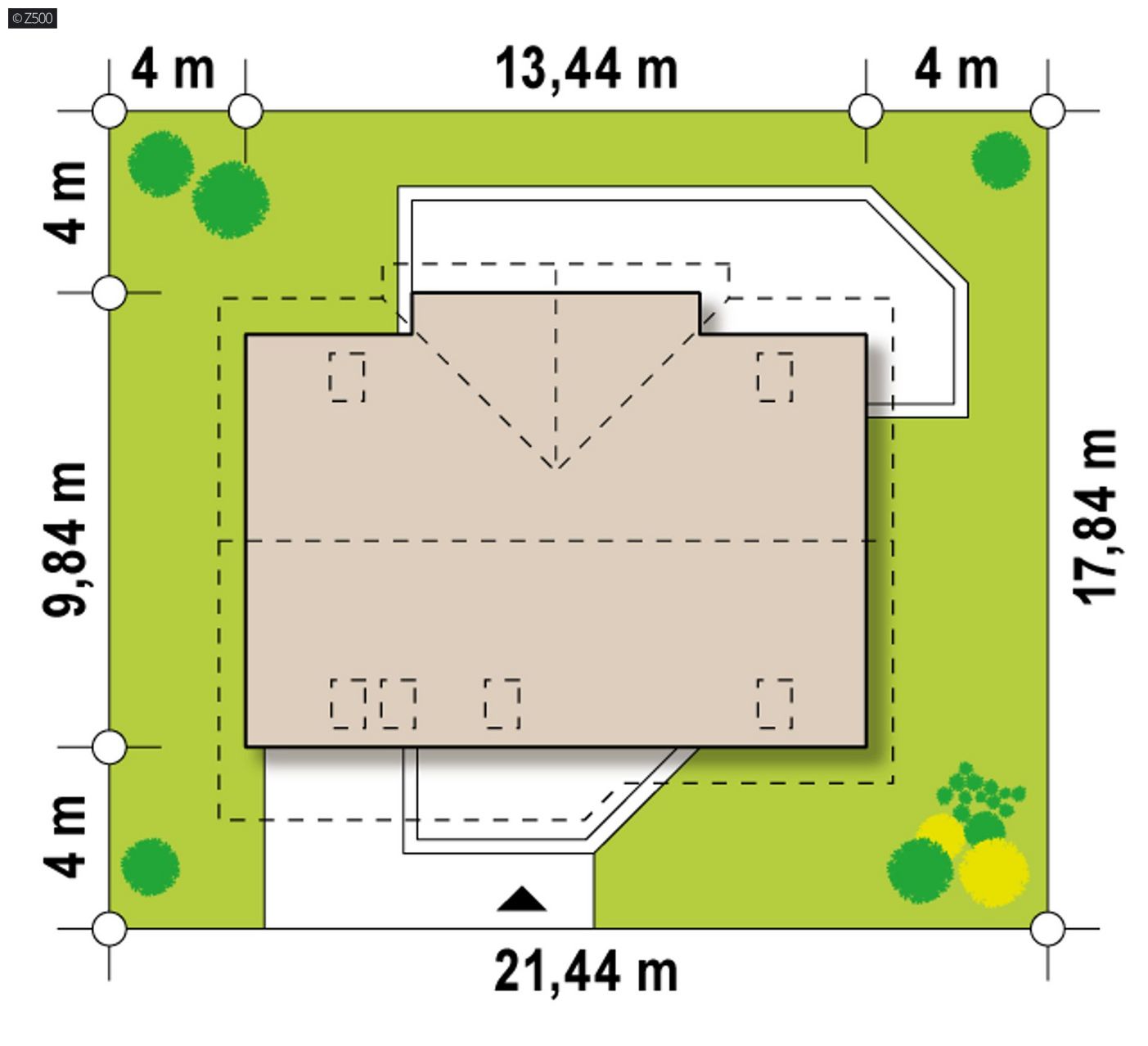 Mājas projekts  - Nelielas mājas projekts ar mansardu un garāžu - Z170