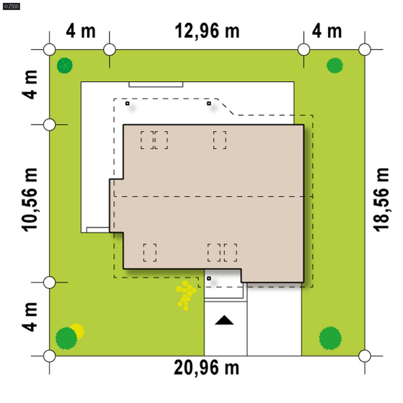 Mājas projekts  - Modernas mājas projekts ar mansardu un terasi - Z186
