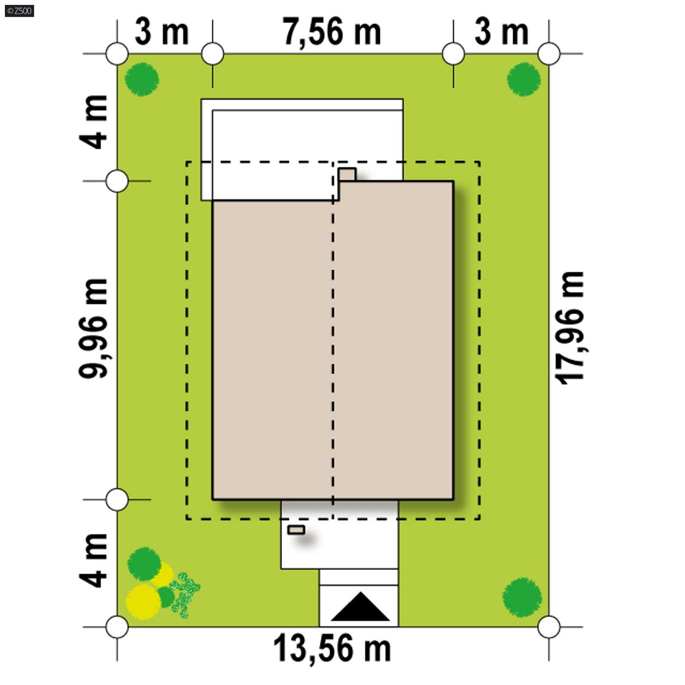 Mājas projekts  - Nelielas mājas projekts ar balkonu - Z174