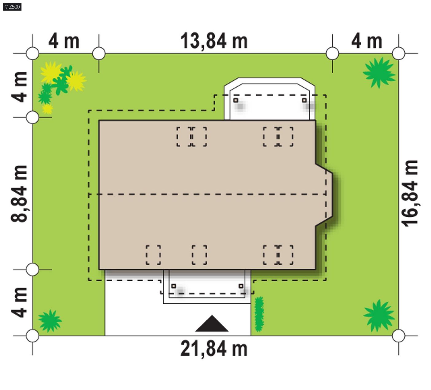 Mājas projekts  - Nelielas mājas projekts ar mansardu - Z178 a
