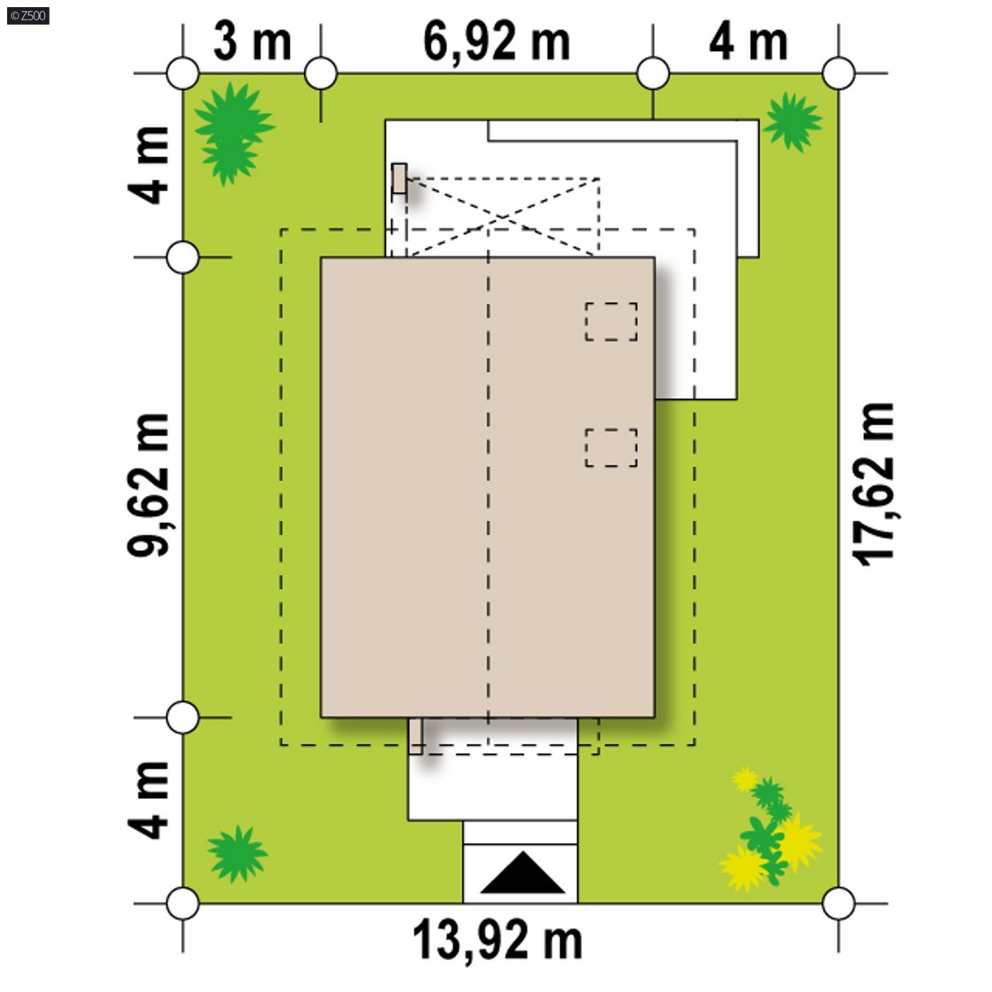 Mājas projekts  - Nelielas mājas projekts ar mansardu - Z177 D