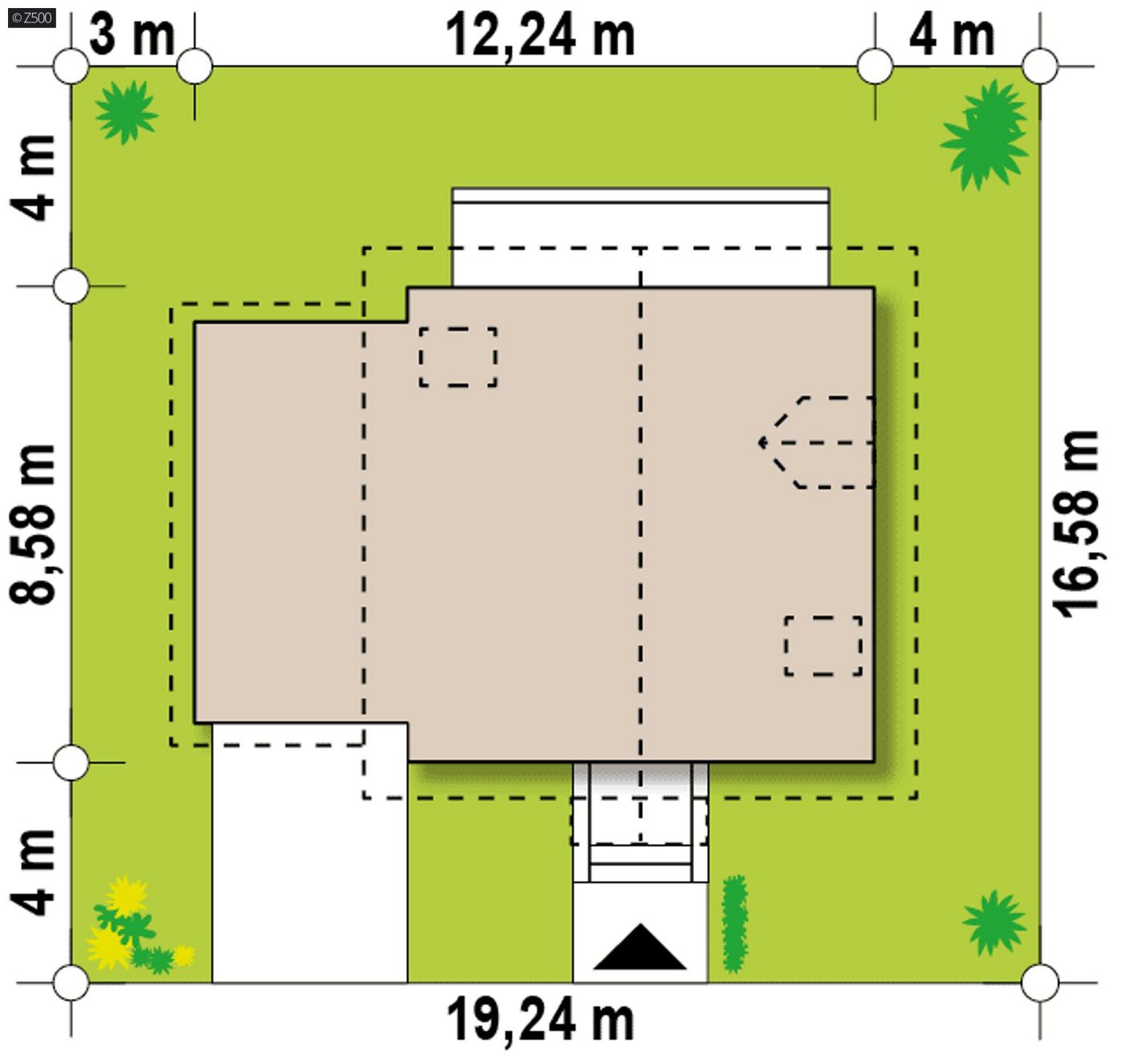 Mājas projekts  - Nelielas, divstāvu mājas projekts ar garāžu - Z1 GL