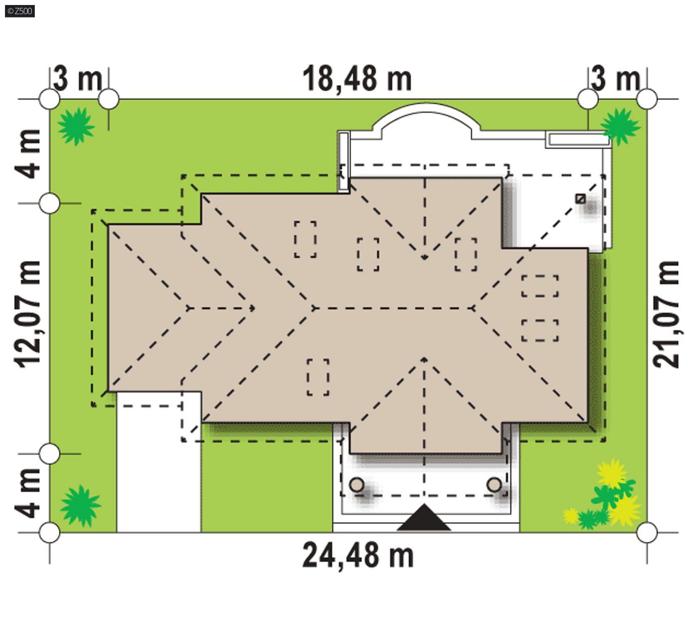 Mājas projekts  - Gatavs vienstāva mājas projekts ar garāžu- Z2 GL