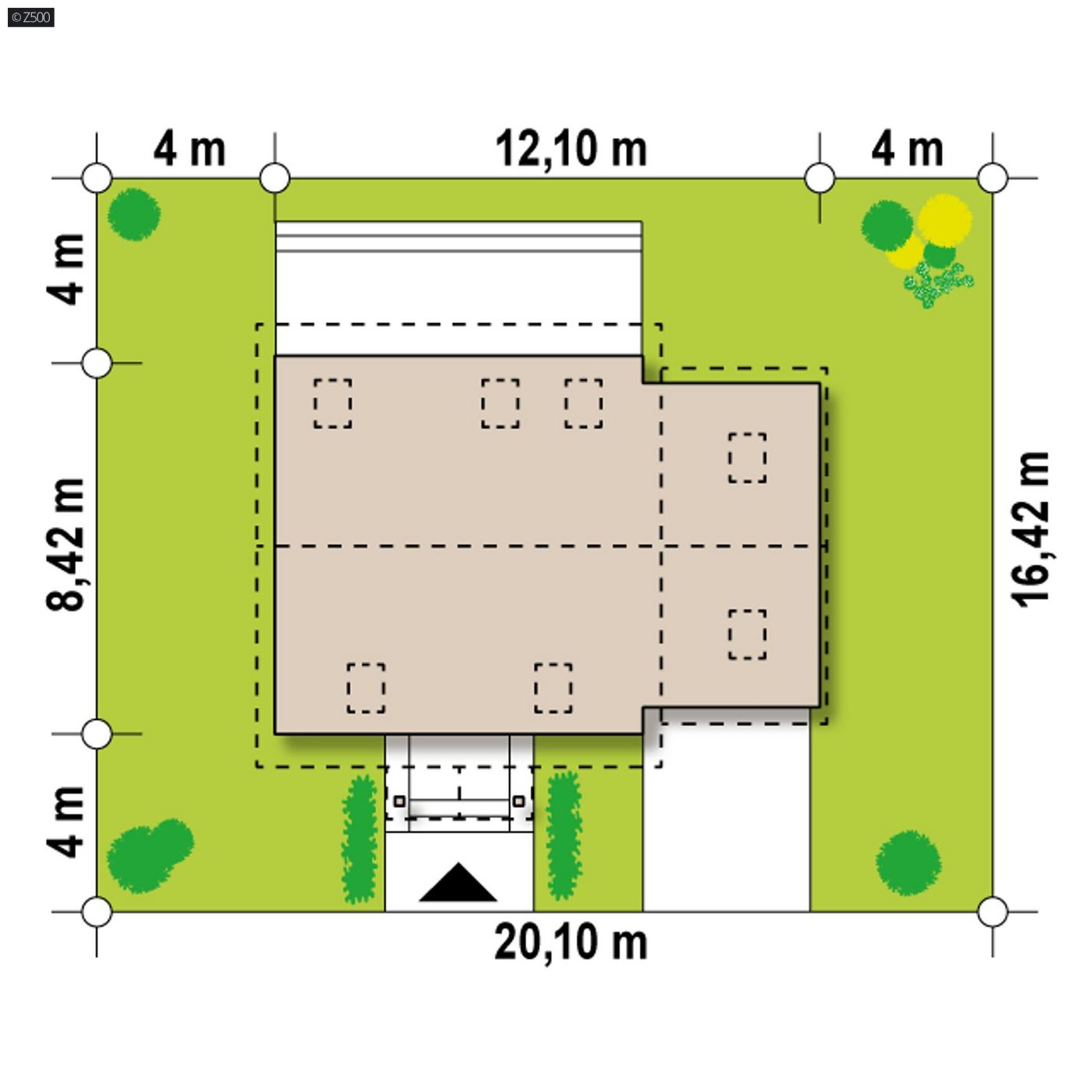 Mājas projekts  - Neliels tradicionāls ģimenes mājas projekts ar mansardu un garāžu- Z4 D bl GP