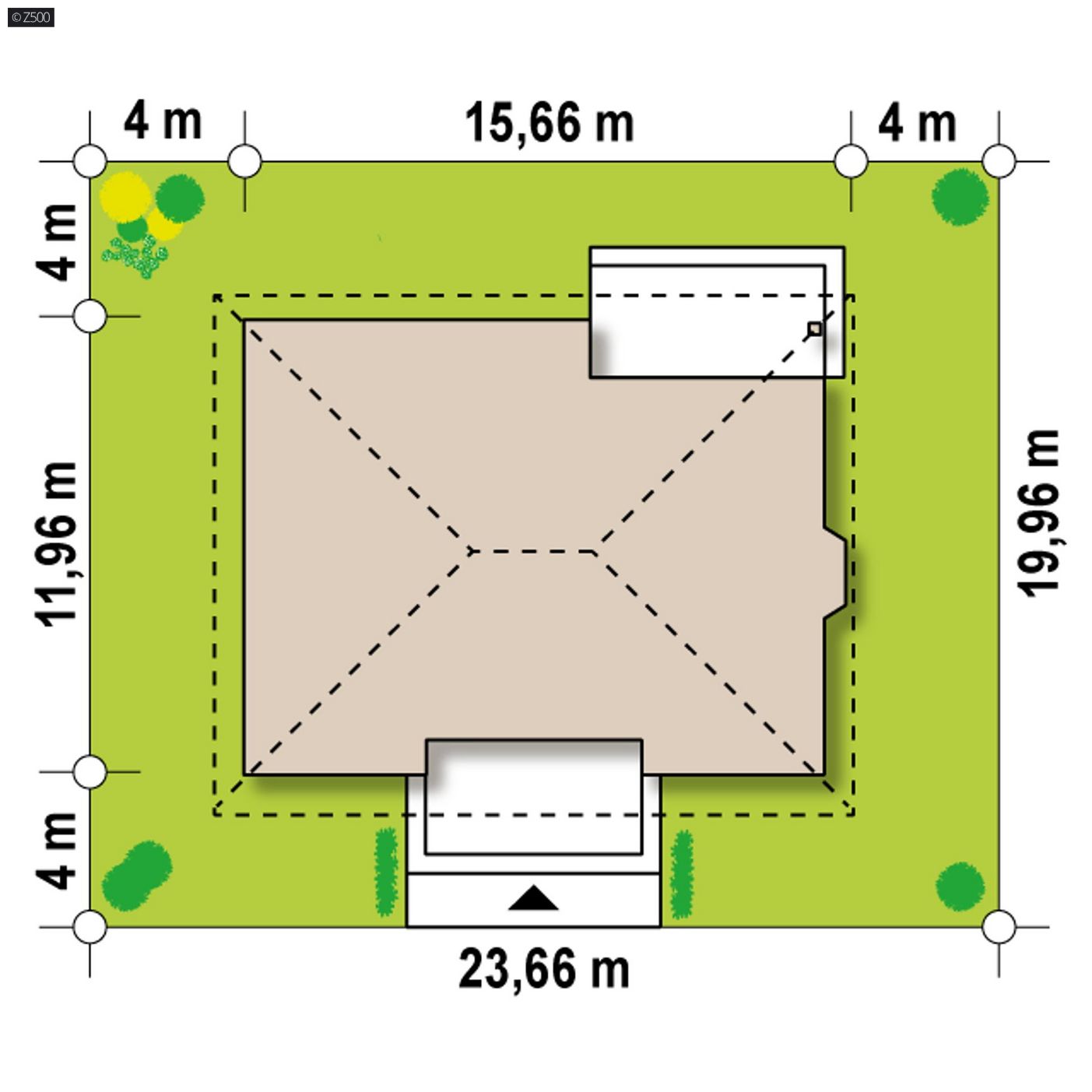 Mājas projekts  - Vienstāva dzīvojamās mājas projekts ar terasi - Z10