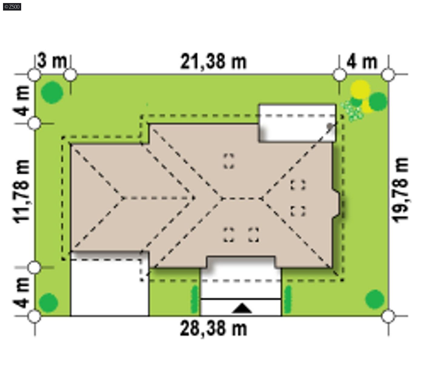 Mājas projekts  - Vienstāva dzīvojamās mājas projekts ar garāžu - Z10 GL2 stu