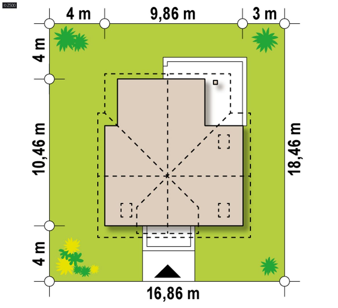 Mājas projekts  - Divstāvu dzīvojamās mājas projekts ar balkonu - z13