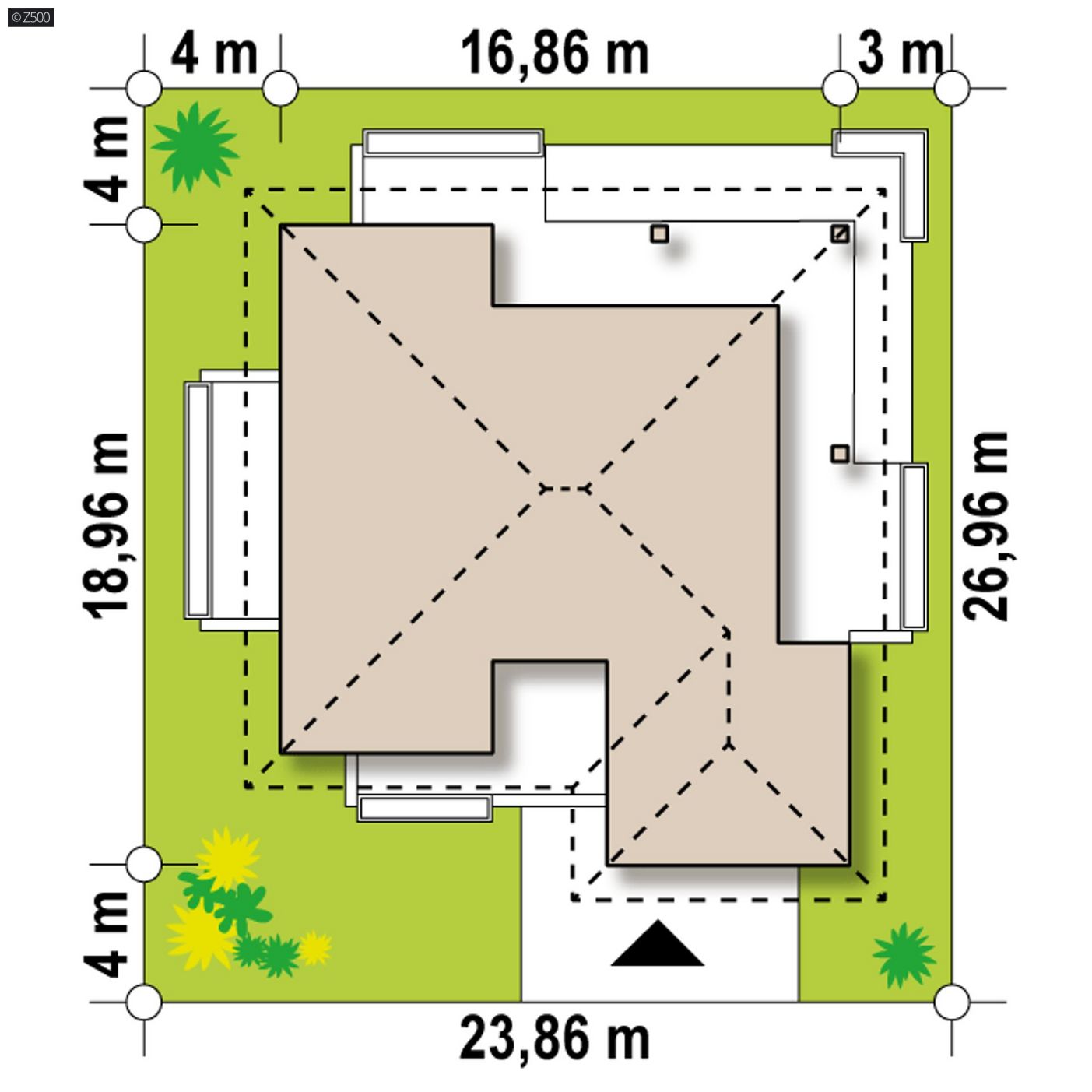Mājas projekts  - Modernas vienstāvu mājas projekts - 378