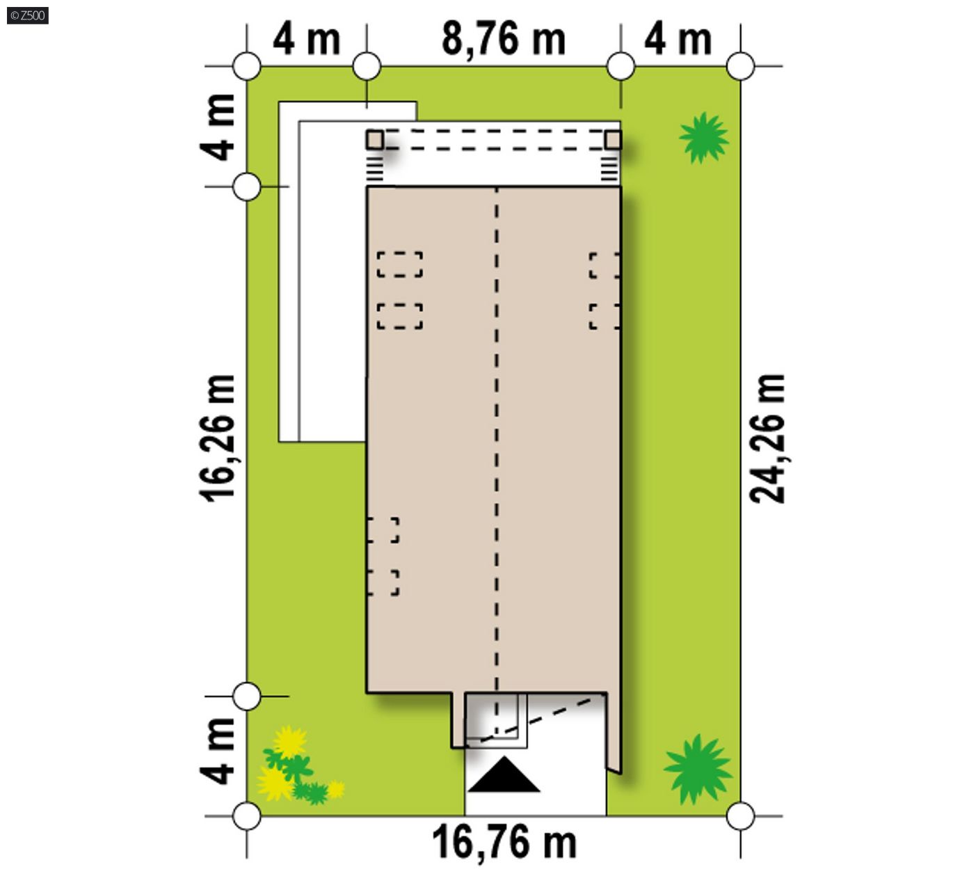 Mājas projekts  - Modernas mājas projekts ar mansardu - Z393
