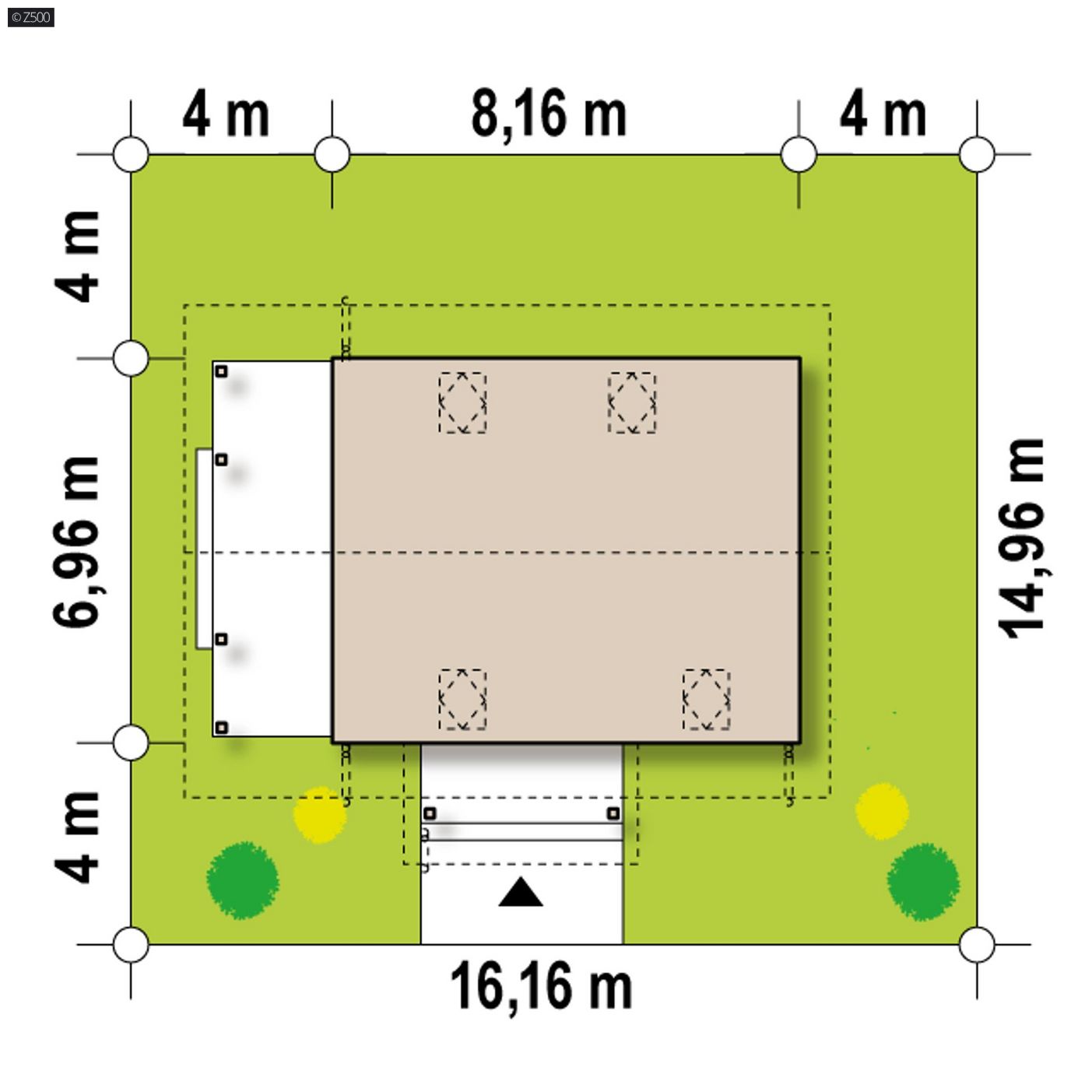Mājas projekts  - Nelielas koka mājas projekts ar mansardu - Z410