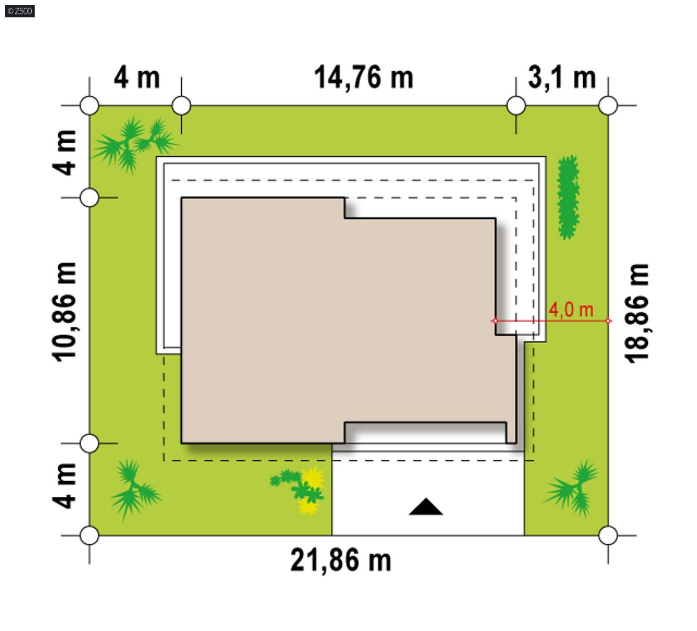 Mājas projekts  - Nelielas vienstāvu mājas projekts - Z415