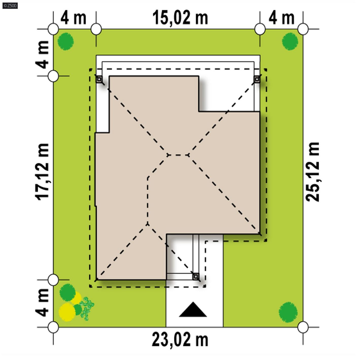 Mājas projekts  - Vienstāvu mājas projekts ar garāžu - Z379 D