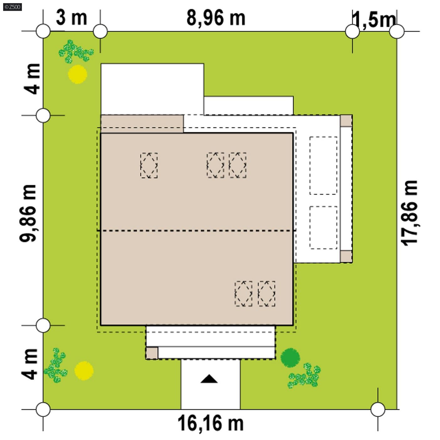 Mājas projekts  - Nelielas mājas projekts ar mansardu - Z385