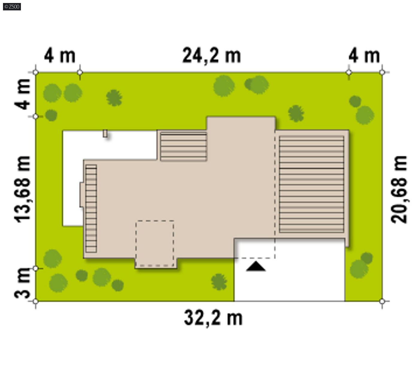 Mājas projekts  - Modernas, plašas divstāvu mājas projekts ar garāžu - Zx1