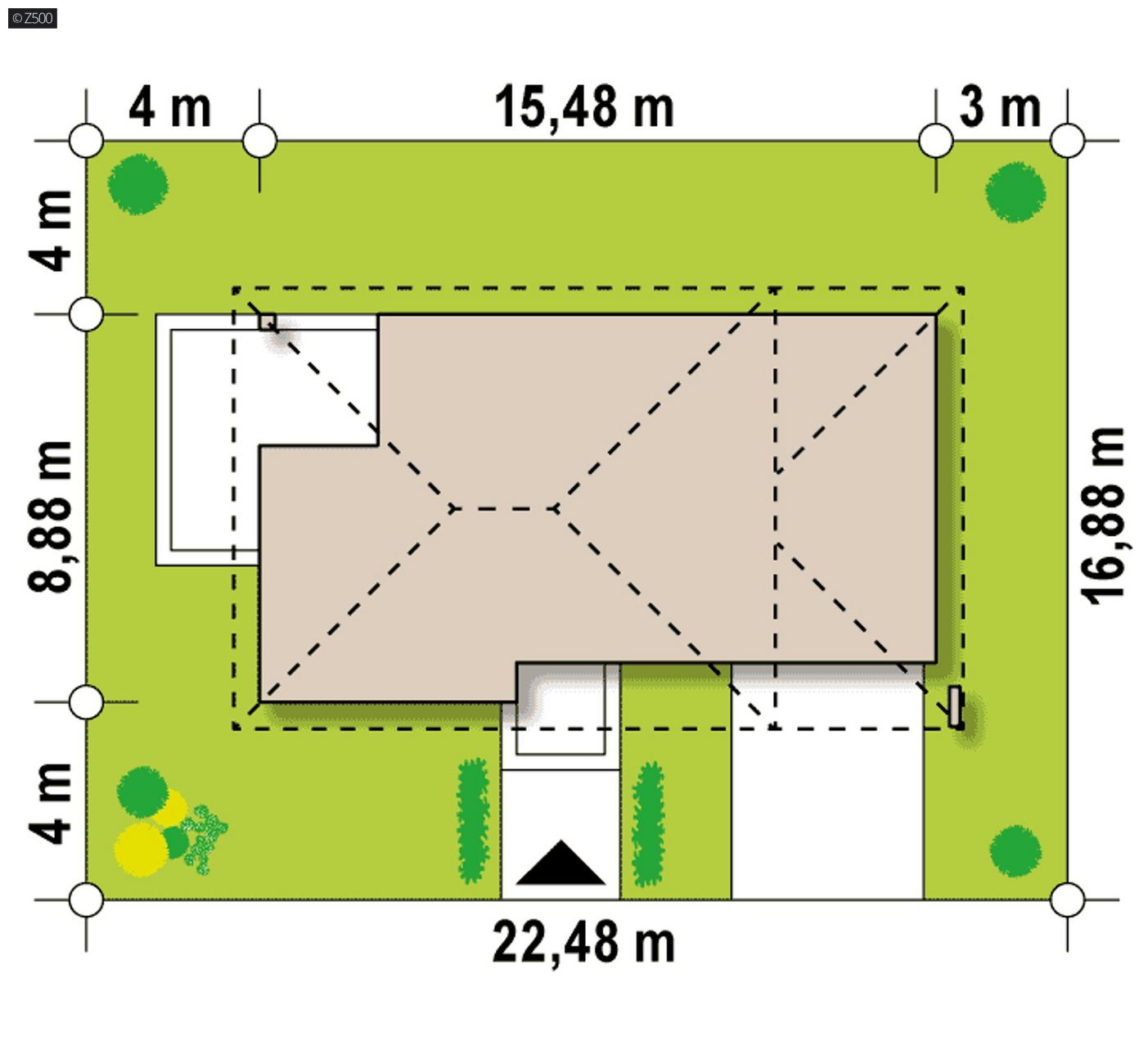 Mājas projekts  - Divstāvīgas mājas projekts ar garāžu - Zx8