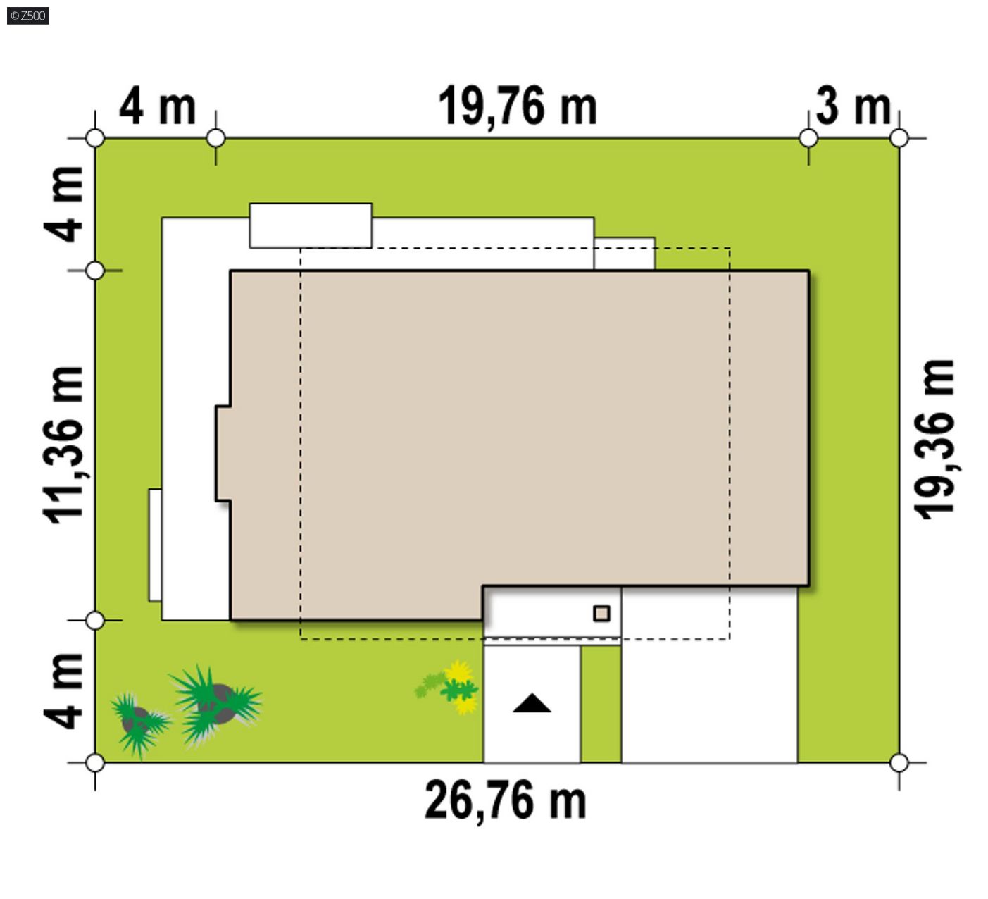 Mājas projekts  - Divstāvu mājas projekts ar divvietīgu garāžu - Zx21 GP2p