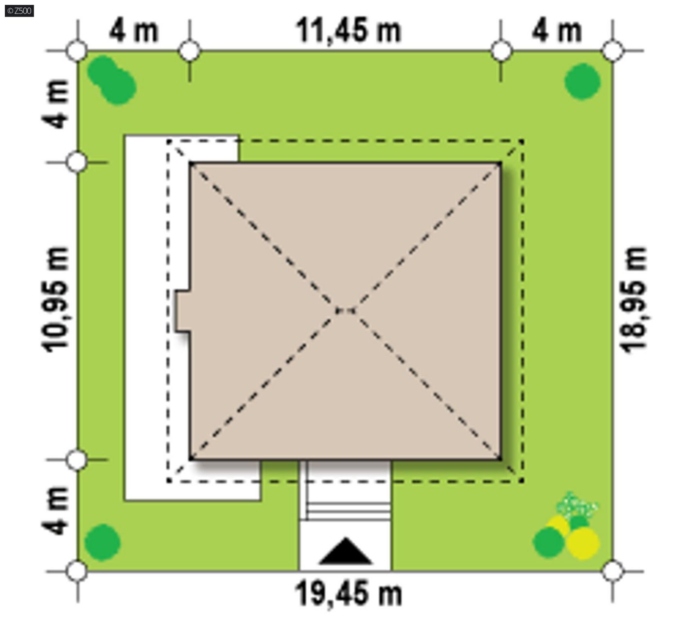 Mājas projekts  - Divstāvu mājas projekts ar garāžu - Zx2 L v2