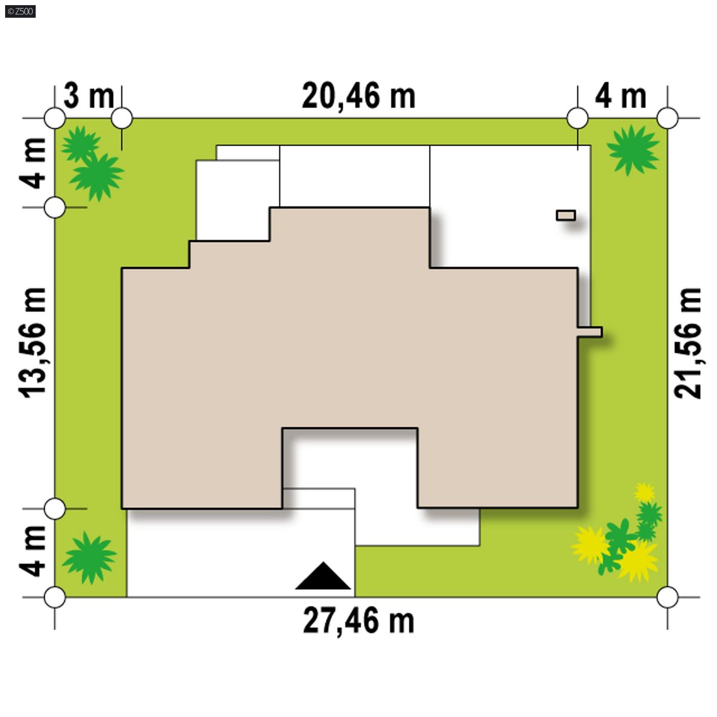 Mājas projekts  - Divstāvu mājas projekts ar divvietīgu garāžu - Zx22