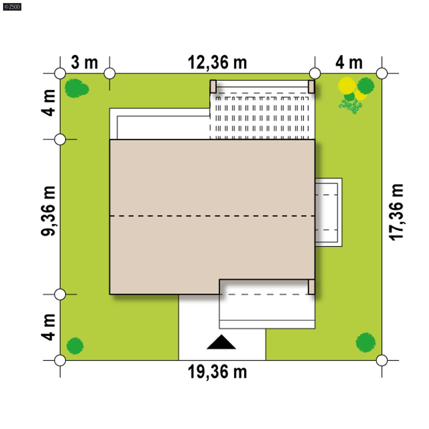 Gotowy projekt domu  - Mały, tani w wykonaniu, parterowy dom, z dwiema wygodnymi sypialniami.