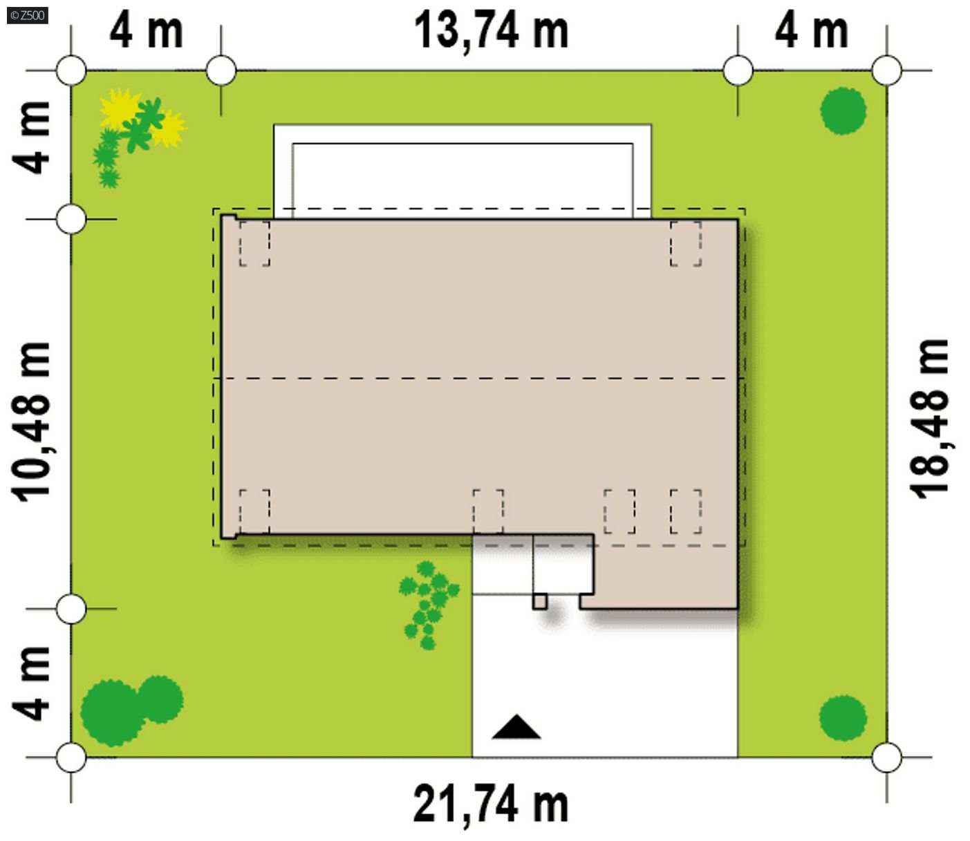 Mājas projekts  - Plašas mājas projekts ar mansardu un garāžu - Zx38