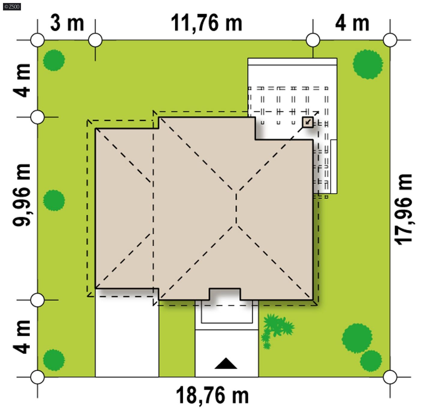 Mājas projekts  - Ģimenes māju projekts ar garāžu - Zx47