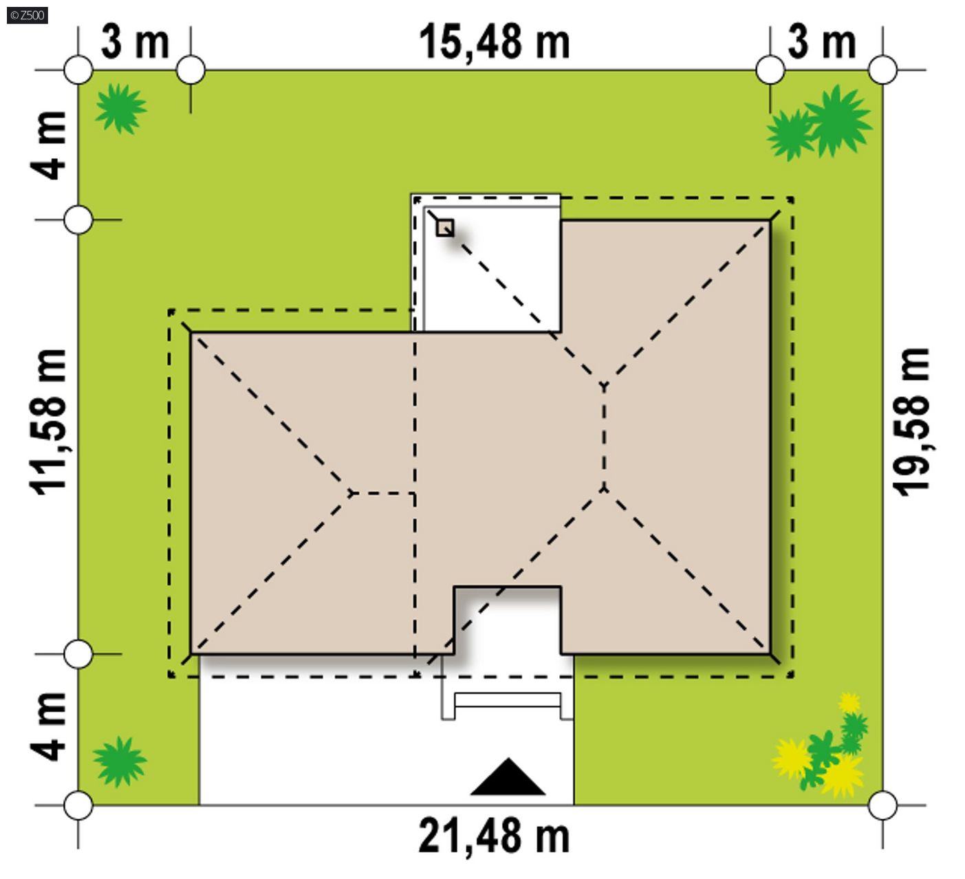 Mājas projekts  - Ģimenes māju projekts ar divvietīgu garāžu - Zx24 GL2