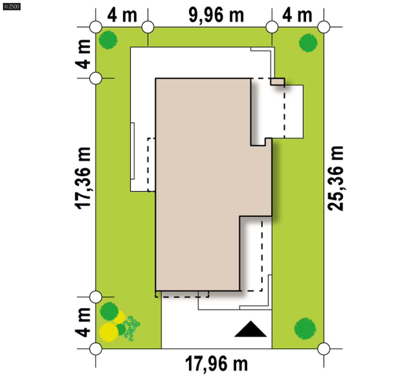 Mājas projekts  - Divstāvu mājas projekts ar garāžu - Zx45 2m