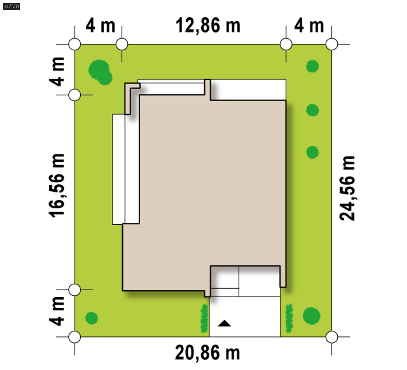 Mājas projekts  - Vienstāva mājas projekts ar garāžu - Zx49