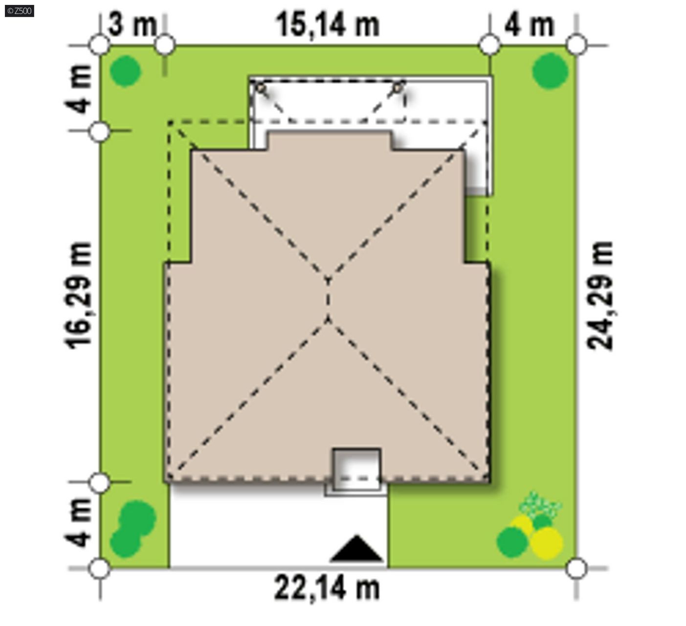 Mājas projekts  - Divstāvu māju projekts ar garāžu 2 automašīnām - Zx66