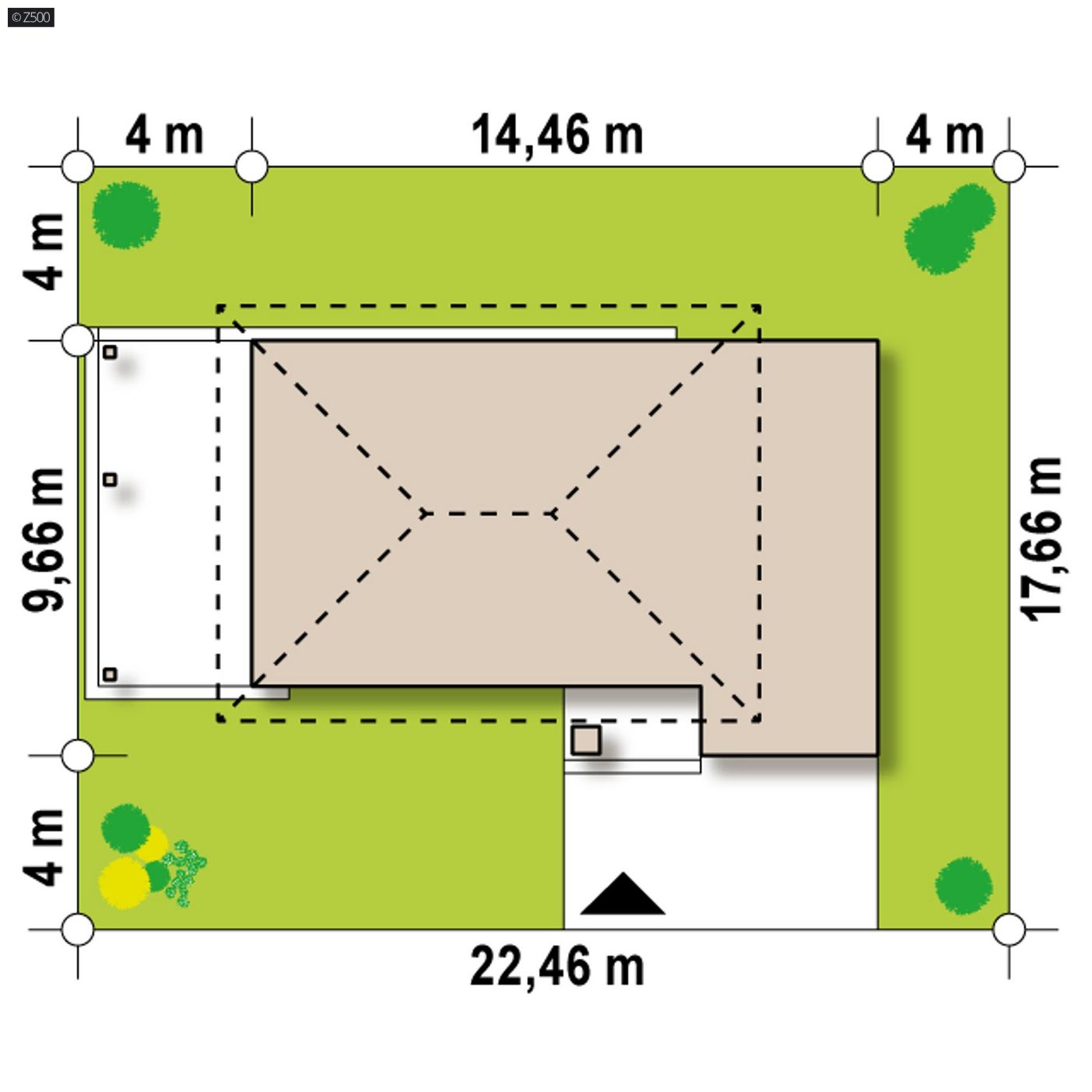 Mājas projekts  - Divstāvu mājas projekts ar garāžu - Zx63 B +